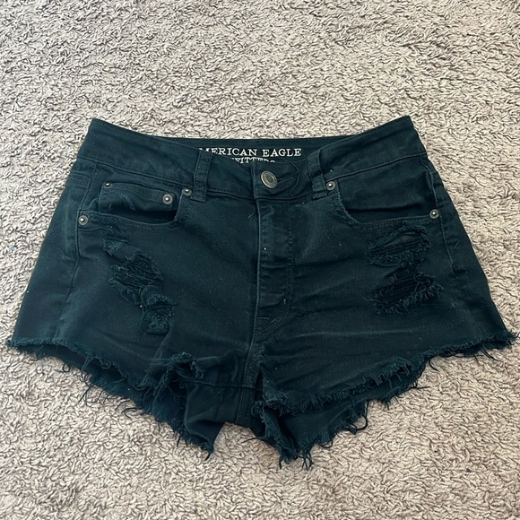 American Eagle black Jean shorts size 6 - Picture 1 of 3